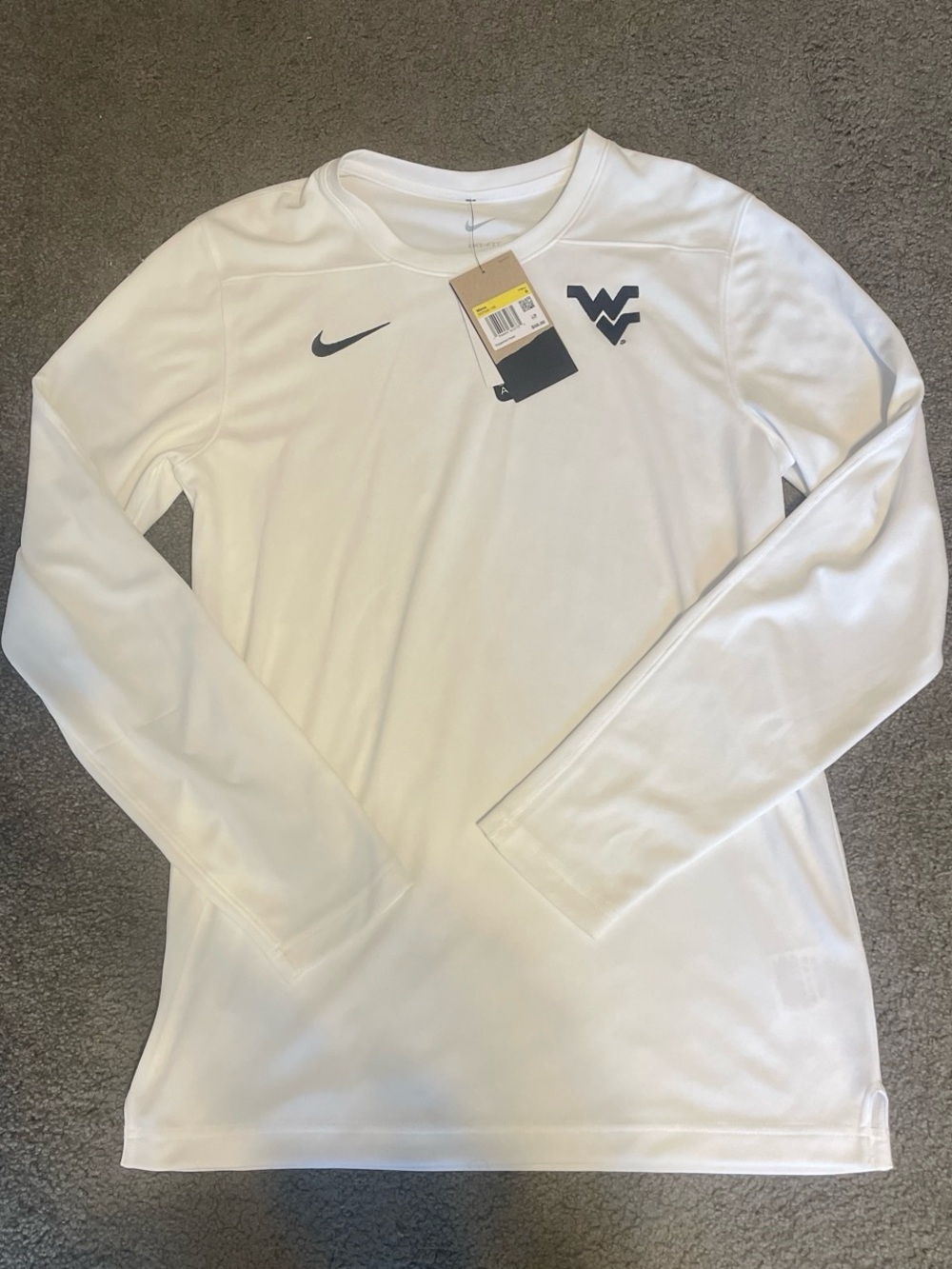 Nike West Virginia Mountaineers White Long Sleeve Dri-FIT Top